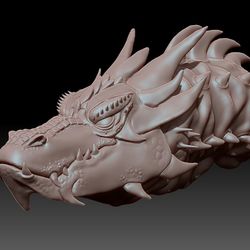 3D STL Model file Dragon head for CNC and 3D printing