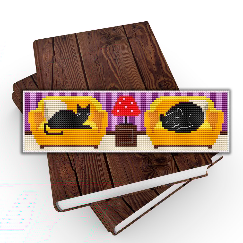 Cat cross stitch bookmark pattern