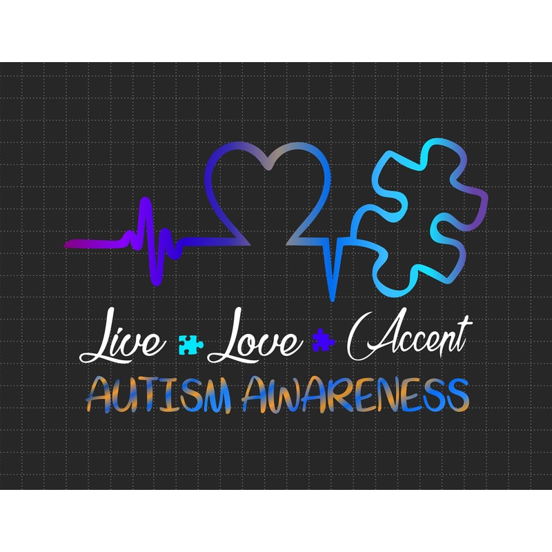 Autism Live Love Accept, Autism Heart Puzzle Svg, Puzzle Piece Svg, Autism Support, 2nd April Svg, Autism Awareness.jpg