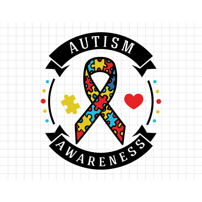 Autism Ribbon Svg, Puzzle Piece Svg, Autism Support, 2nd April Svg, Autism Awareness Svg, Be Kind Svg.jpg