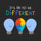 It's OK To Be Different Svg, Autism Light Bulb Svg, Puzzle Piece Svg, Autism Support, 2nd April Svg, Autism Awareness Svg, Be Kind Svg.jpg