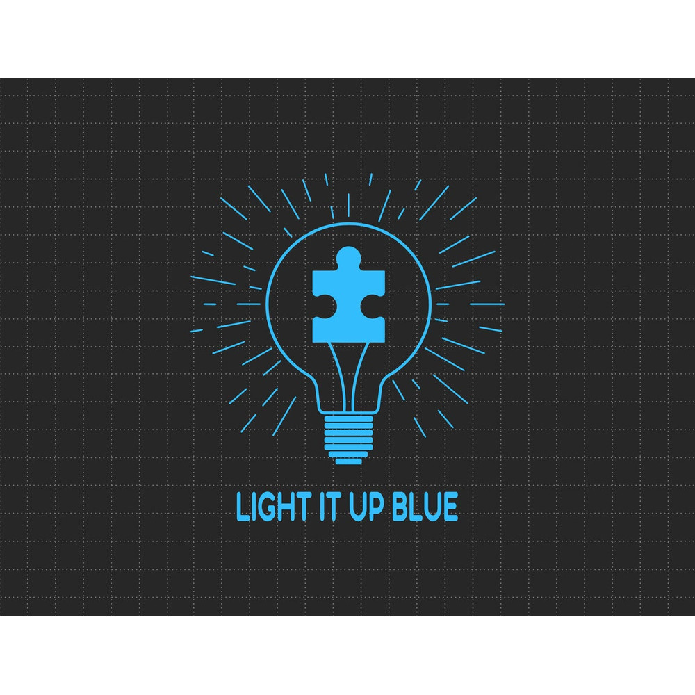 Light It Up Blue Svg, Autism Light Bulb Svg, Puzzle Piece Svg, Autism Support, 2nd April Svg, Autism Awareness Svg, Be Kind Svg.jpg