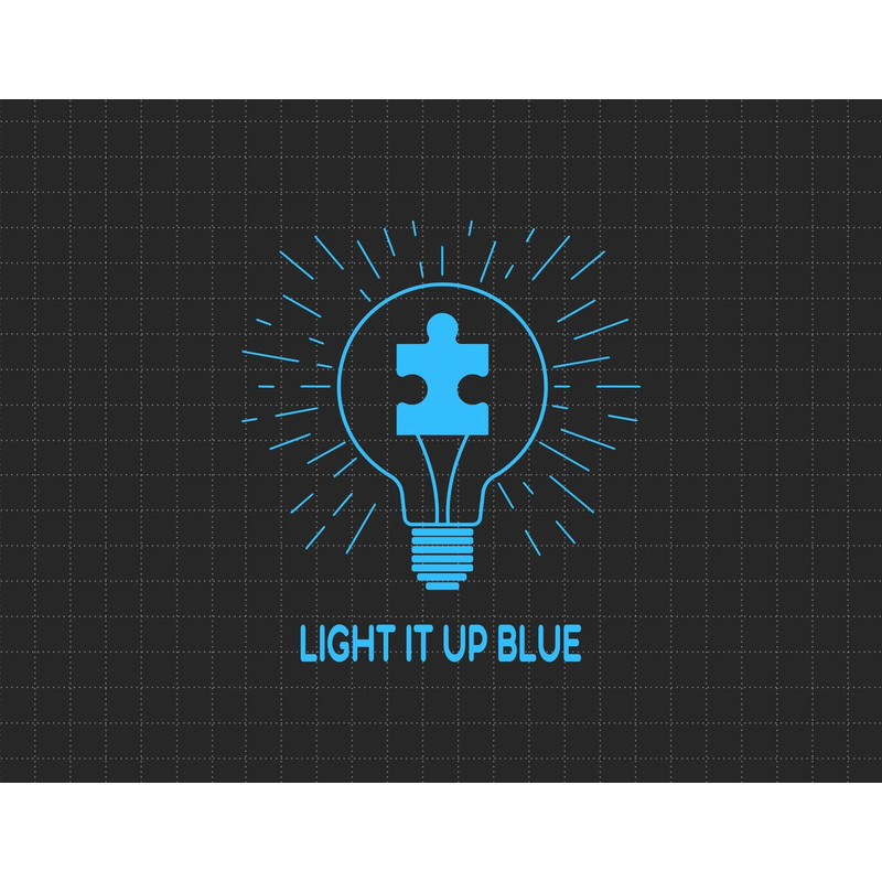 Light It Up Blue Svg, Autism Light Bulb Svg, Puzzle Piece Svg, Autism Support, 2nd April Svg, Autism Awareness Svg, Be Kind Svg.jpg