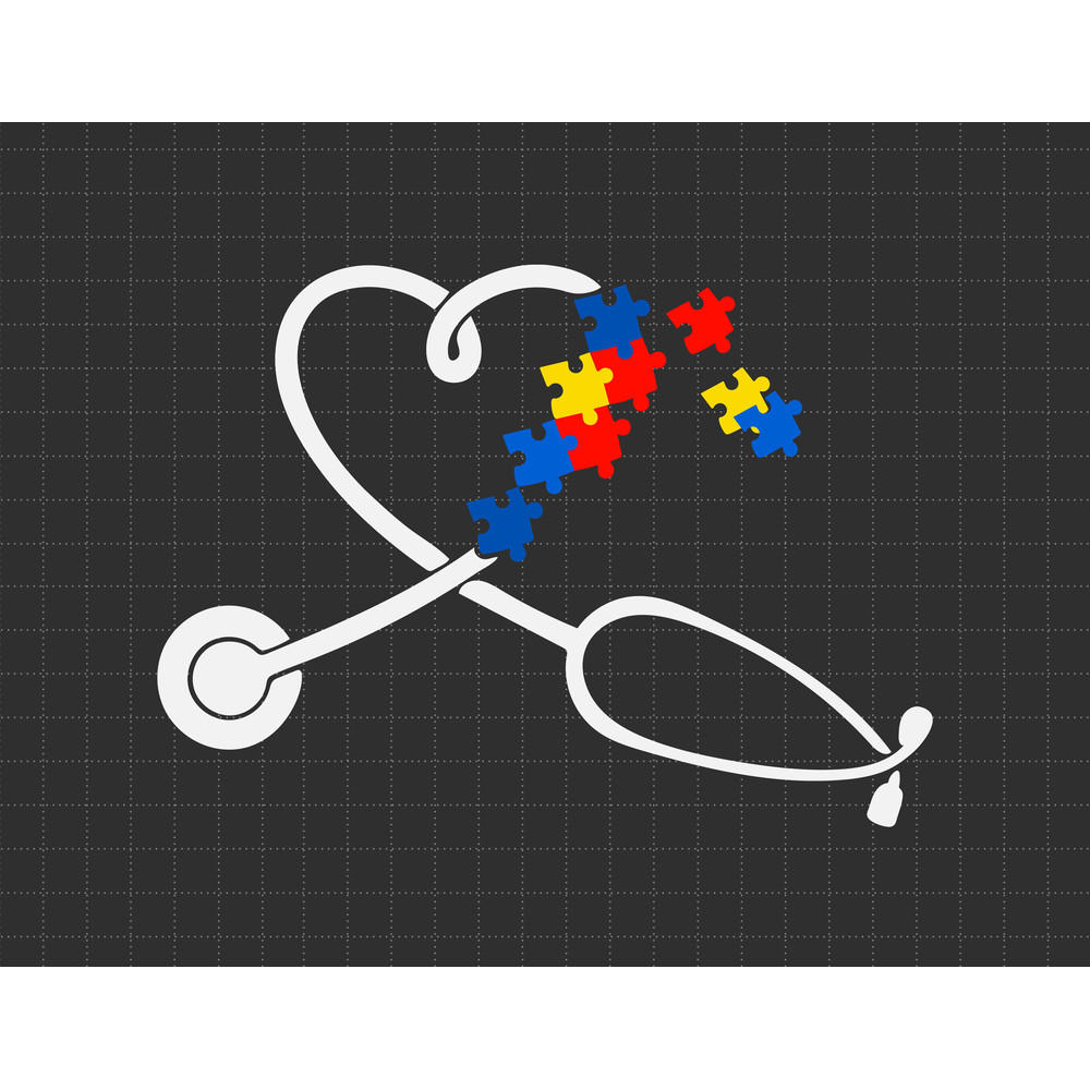 Stethoscope Autism Awareness Svg, Puzzle Piece Svg, Autism Support, 2nd April Svg, Autism Proud, Gift For Autism.jpg