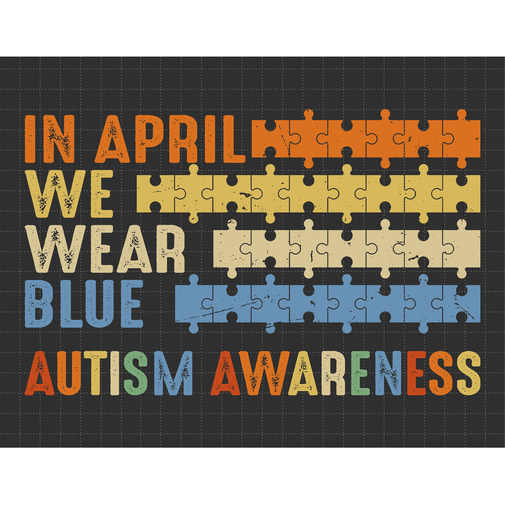 Vintage Autism Awareness Svg, Puzzle Piece Svg, Autism Support, 2nd April Svg, Autism Proud, Gift For Autism, Be Kind Svg.jpg