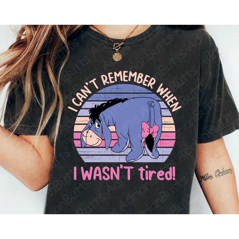 I Can't Remember When I Wasn't Tired T-Shirt, Movies Characters, Funny Eeyore Fan T-shirt.jpg