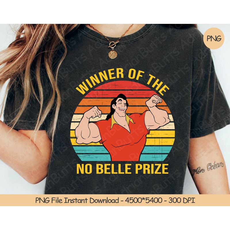 Winner Of The No Belle Prize PNG Digital Design Download Sublimation PNG Funny Vintage PNG.jpg