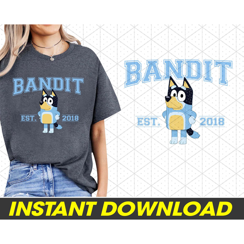 Bandit Bluey Dad PNG, Fathers Day Bluey And Bingo Png, Bluey Family PNG, Bluey Friends Png, PNG Digital Download.jpg