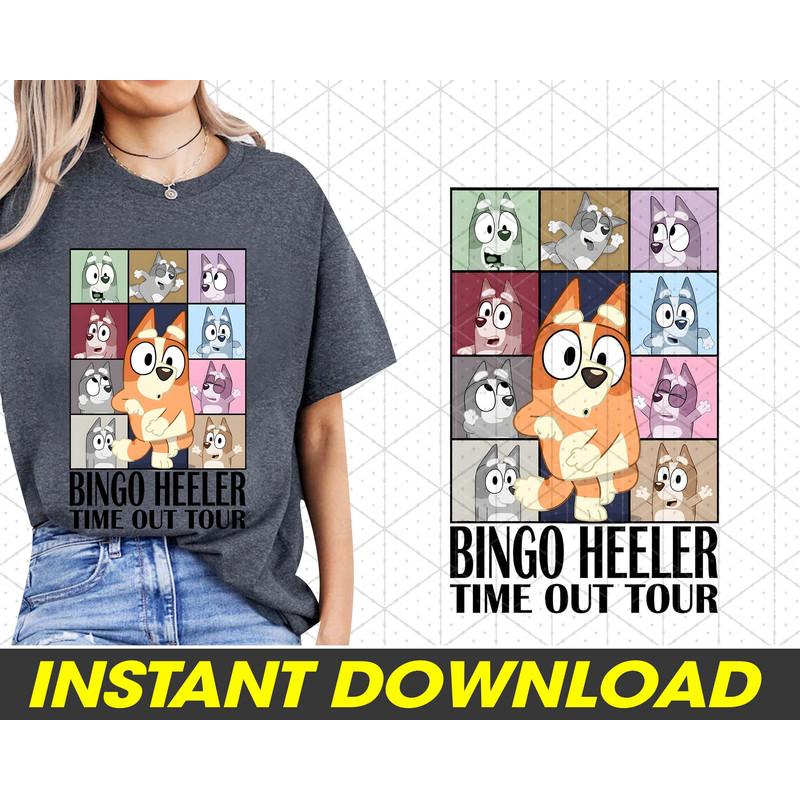 Bingo Heeler Time Out Tour PNG, Bluey And Bingo, Bluey Family PNG, Bluey Friends Png, PNG Digital Download.jpg
