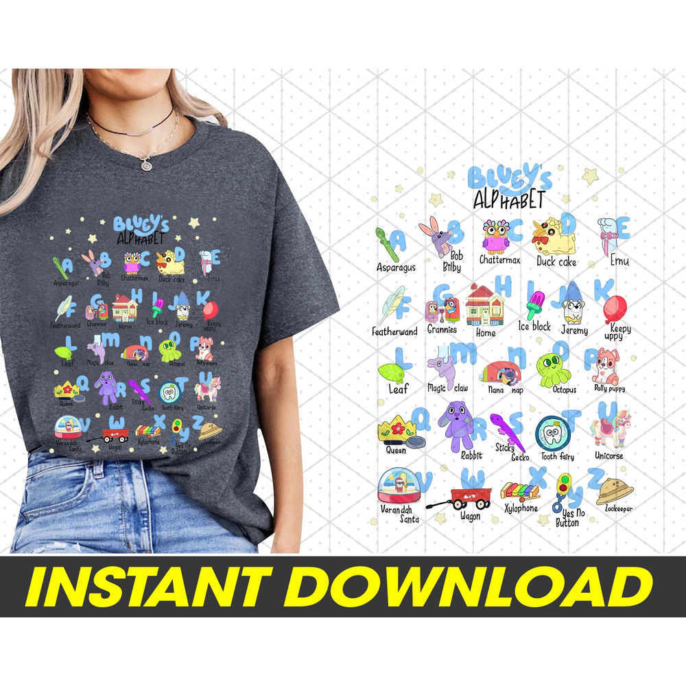 Bluey Alphabet PNG, Bluey And Bingo, Bluey Family PNG, Bluey Friends Png, PNG Digital Download.jpg