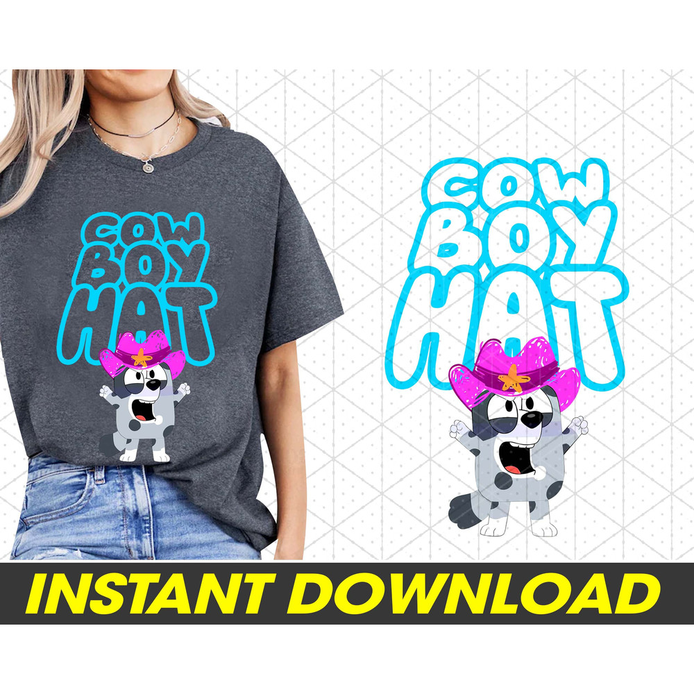Cowboy Hat Muffin PNG, Bluey And Bingo, Bluey Family PNG, Bluey Friends Png, PNG Digital Download 1.jpg