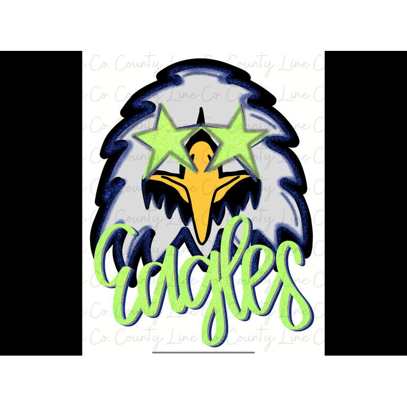 Eagles preppy mascot png, eagles green and navy mascot png download.jpg