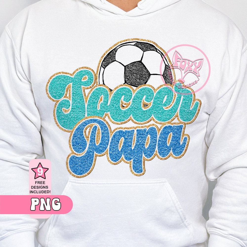 Soccer Papa Sublimation Chenille Faux Embroidery Patch Game Day Shirt Png Digital Products Trending Now Best Seller Dtf transfers PNG FIles.jpg
