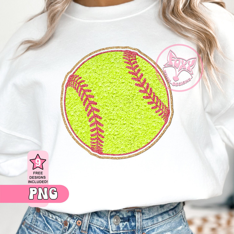 Softball Faux Chenille letters Sublimation Png Clipart Trending Now Instant Download Top Selling Dtf Transfers Digital Art Sports Items.jpg