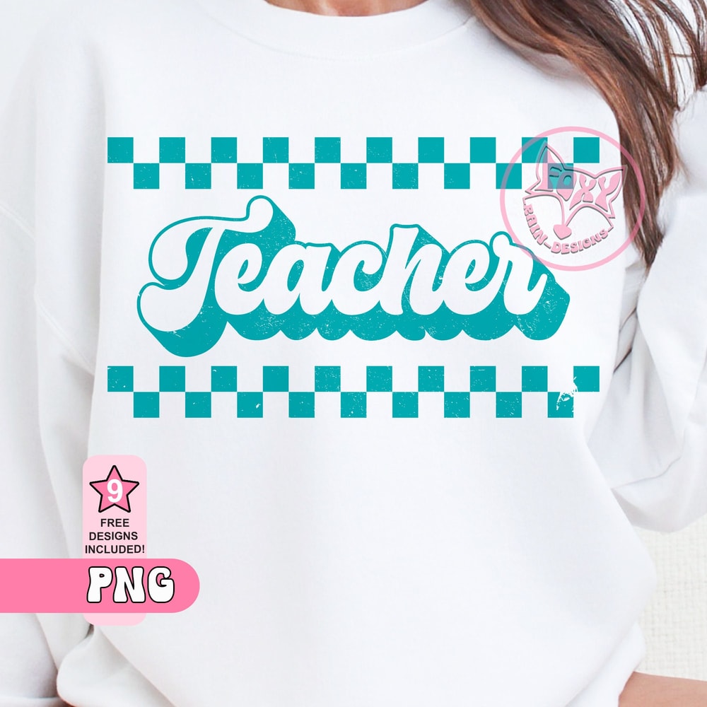 Teacher Checkered PNG, Teacher Sublimation Designs for Shirts, Womens Tshirts Bestsellers, Teacher, Trending Png Designs, Checkered, Tshirt.jpg