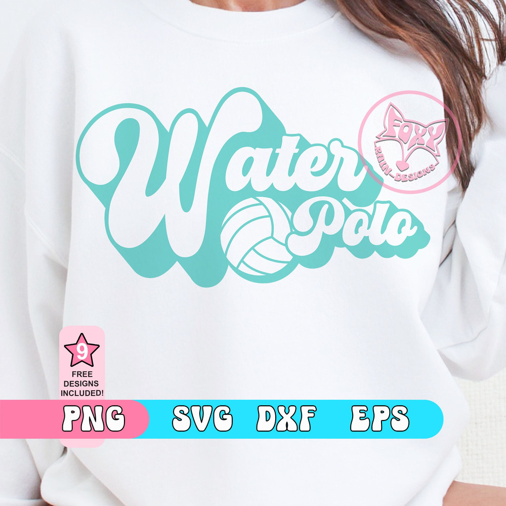 Water Polo Groovy Sublimation Designs PNG Downloads For Shirts, Svg Files For Cricut Trendy Digital Download,Trending Retro SVG Designs.jpg
