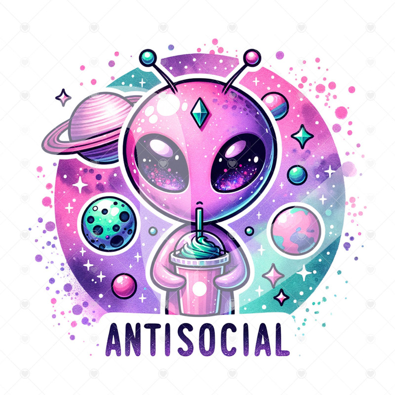 Antisocial Alien Clipart, Funny Alien PNG, Sarcastic Alien Clipart, Sarcasm Png, Snarky Alien Shirt Design, Space Glass Jar Sublimation.jpg