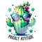 Cute Cactus Clipart, Prickly Attitude PNG, Desert Western Clipart, Cool Cactus Tshirt Design, Cacti Sublimation Design, Succulent Download.jpg