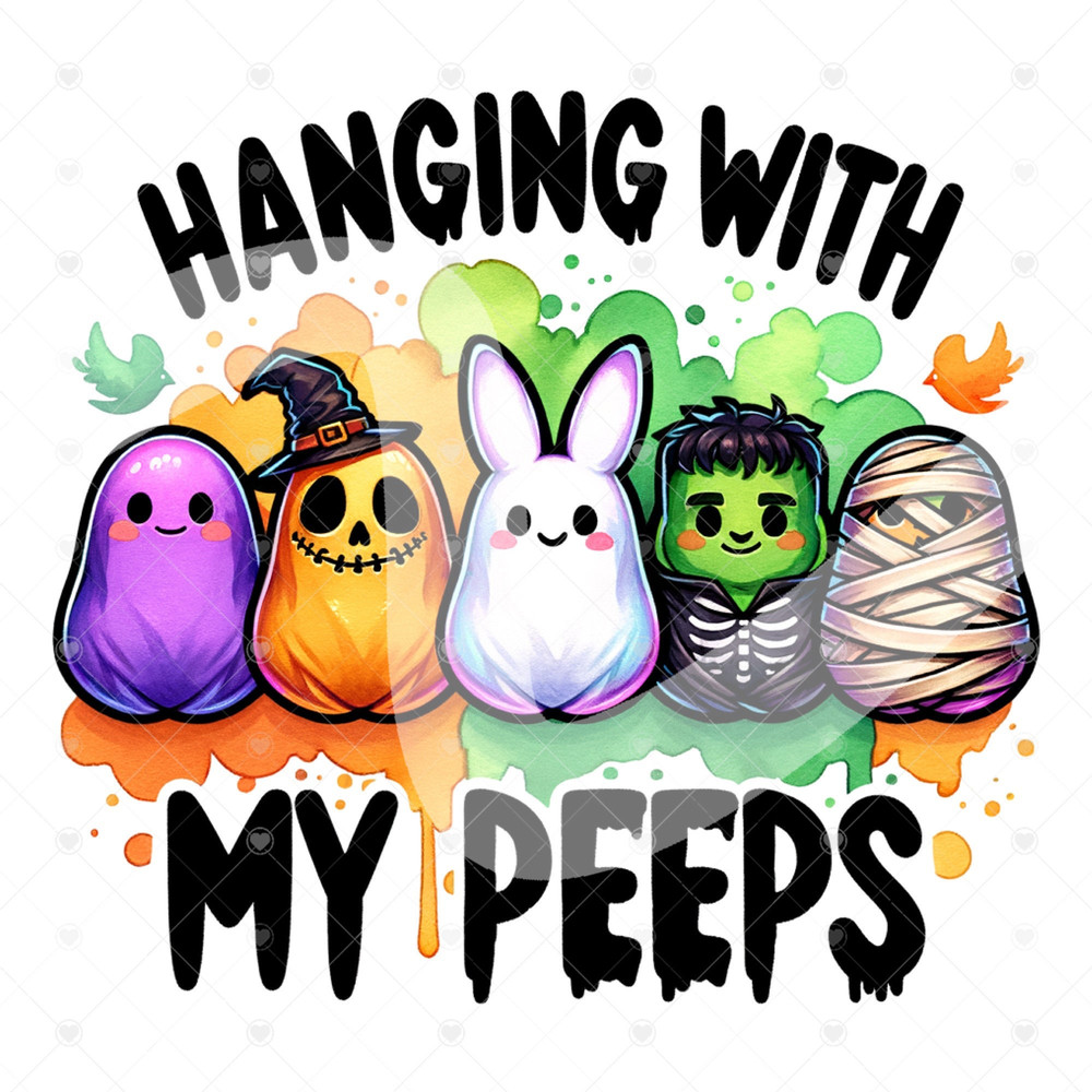 Cute Spooky Easter Bunny Clipart, Easter Peeps Shirt Sublimation Design, Halloween Digital Download, PNG Instant Tshirt Design, Glass Jar.jpg