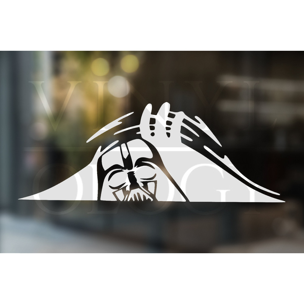 Darth Vader Peeking Through Window Sticker, Star Wars Inspired Car Decal, Geek Vinyl Decal, Gift for Nerds, New Car Gift, Bumper Sticker.jpg