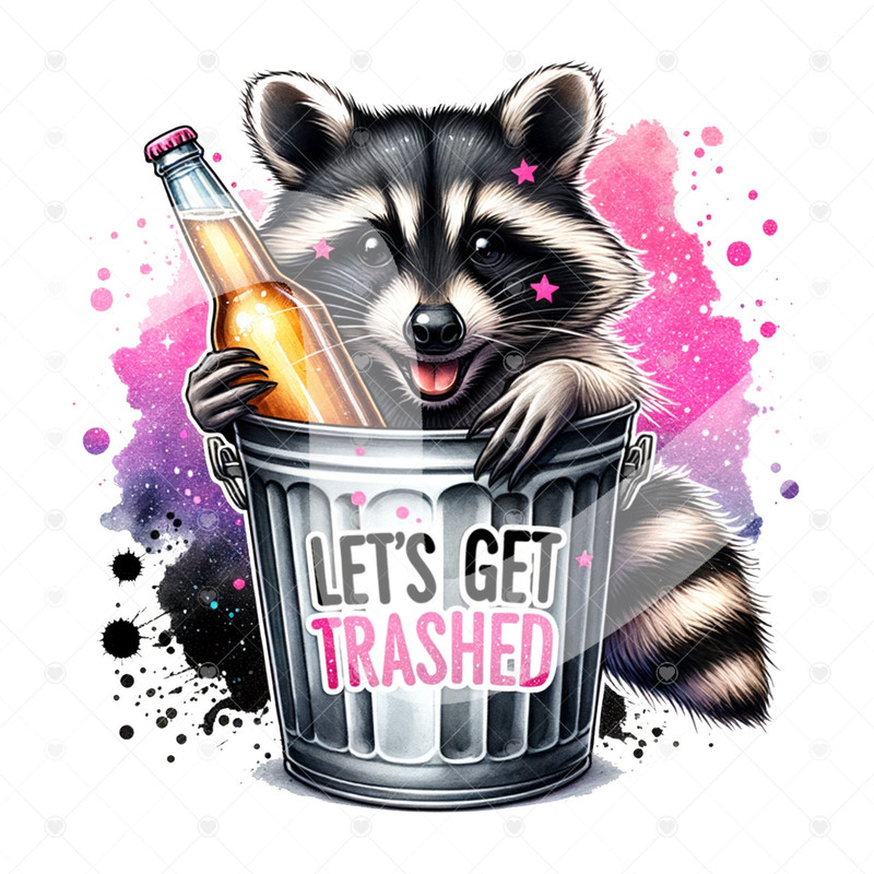 Funny Raccoon PNG, Lets Get Trashed Clipart, Trash Panda PNG, Sarcastic Png, Funny Sublimation Design, Raccoon Clipart, Funny Tshirt Design.jpg