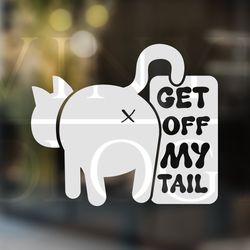 get off my tail car decal cat vinyl decal cat car window s
