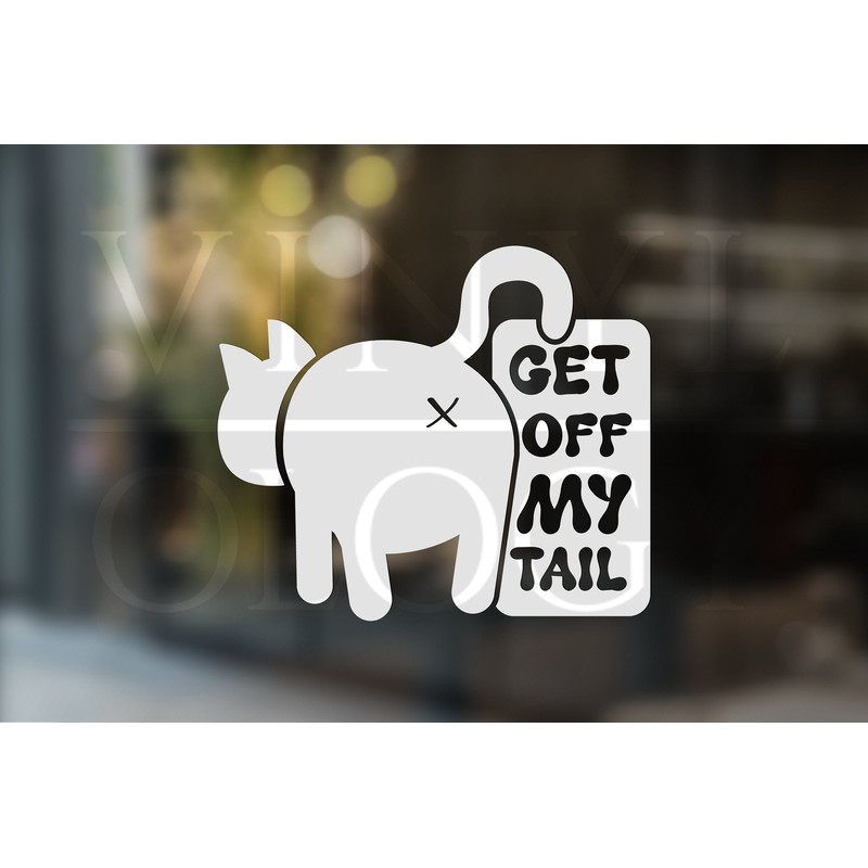 Get Off My Tail Car Decal, Cat Vinyl Decal, Cat Car Window Sticker, Back Off Decal, Cat Lover Decal, Funny Car Decal, Stocking Stuffer, Gift.jpg