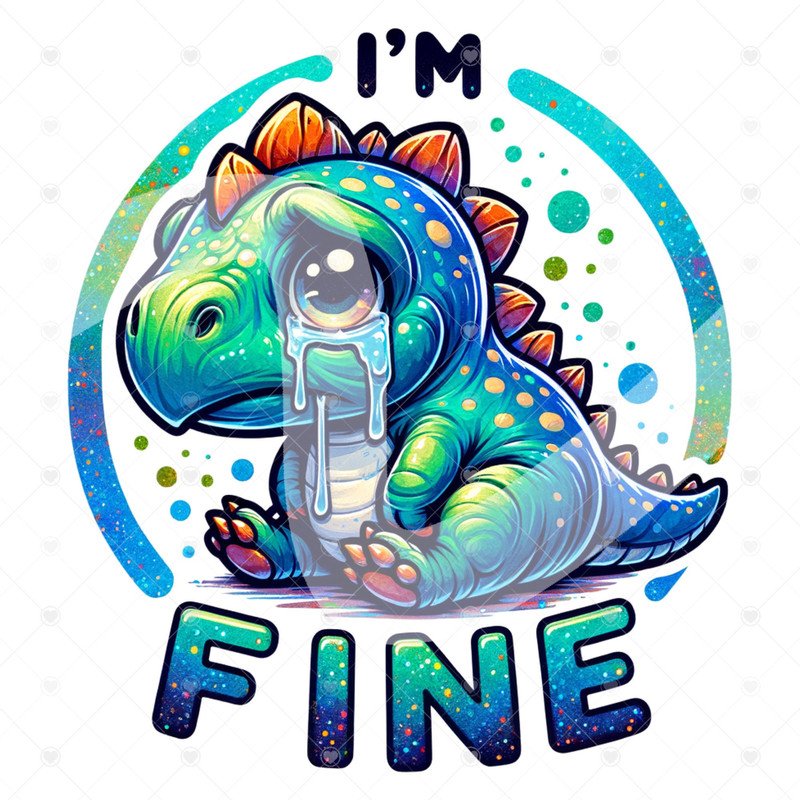 I'm Fine Dinosaur PNG, Sad Dinosaur Png, Sarcastic Png, Funny Sublimation Design, Dino Clipart, Dinosaur Shirt, Funny Tshirt Design Download.jpg