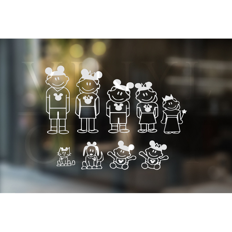 Mouse Ears Family Car Decal, Stick Family Car Decal, Mouse Hat Sticker, Mouse Hat Vinyl Decal, Personalized Gift, New Car Gift, Gift for Mom.jpg