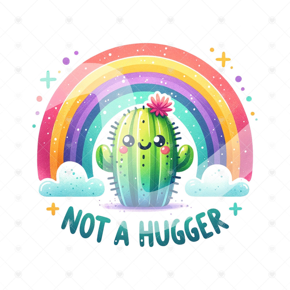 Not a Hugger PNG, Funny Cactus Sublimation Clipart, Snarky Tshirt Design File, Sublimate Shirt Design, Glass Jar Wrap, Cactus Tumbler Wrap.jpg