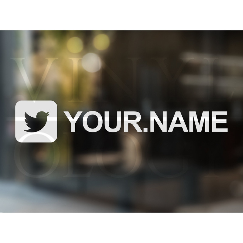 Social Media Username Sticker, Twitter Car Decal, Twitter Tag Sticker, Follow Me on Social Media, Car Advertising, Gift for Her, For Him.jpg