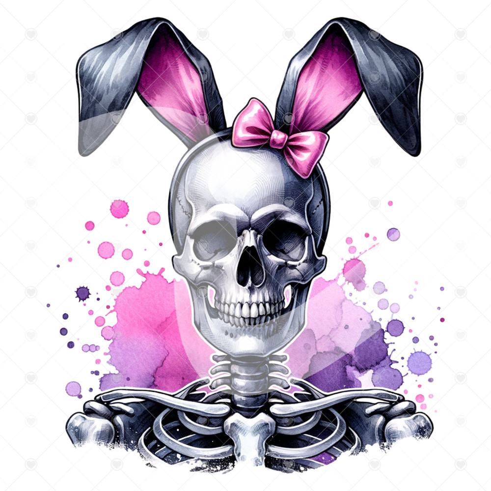 Spooky Easter Clipart, Skeleton Bunny Sublimation Png, Easter Bunny Png, Easter Shirt Png, Easter Sublimation Design, Digital Download.jpg