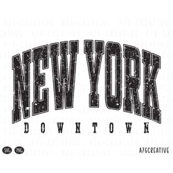 Retro New York Downtown Png Instant Download, New York Sublimation, 120