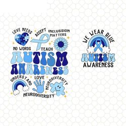 We Wear Blue Autism Awaresness Png, Autism Awareness Png, Au