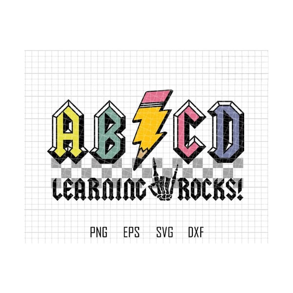 Abcd Rocks Logo ABCD Learn Rock Svg, Back To School Svg, Skeleton Hand Sign | Inspire ...