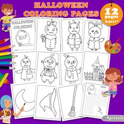 Halloween Pumpkin Kids coloring pages | kids coloring pages bundle