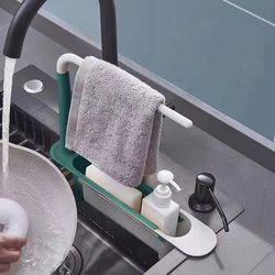 telescopic sink drain rack