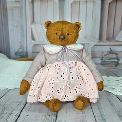 Handmade teddy bear toy Dressed teddy bear gift Stuffed bear