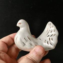 Ceramic candle holder - White Holy Dove | Height: 7.0 cm (2,8 inches) | Made in Russia