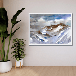 Himalaya Mount Landscape Scenery Wall Art. Printable instant Download DIY Print Landscape Bedroom Decor Watercolor