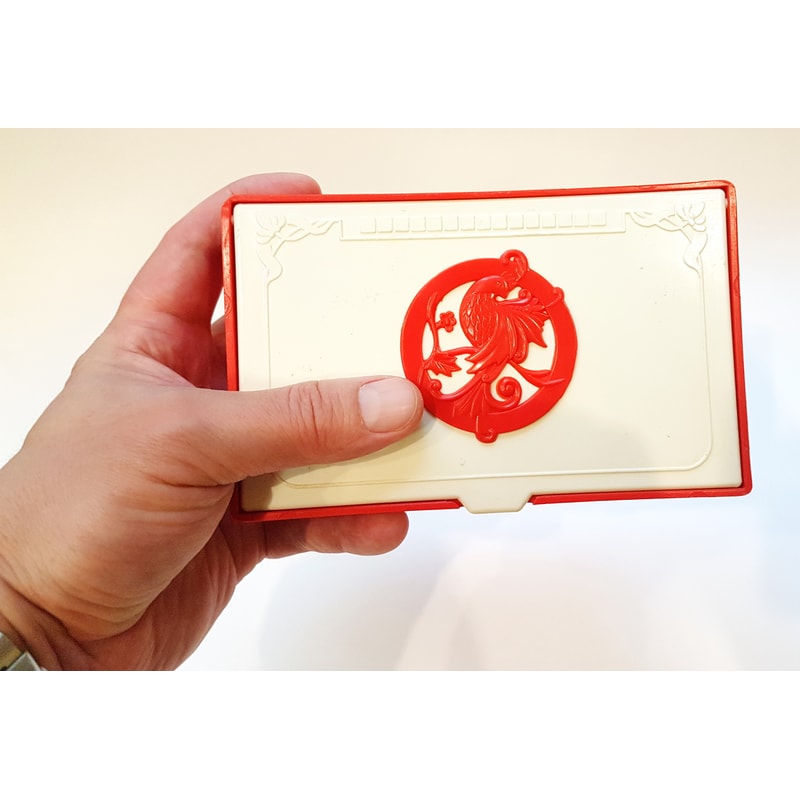 10 Vintage USSR Red&White Plastic Casket Box FIREBIRD 1970s.jpg