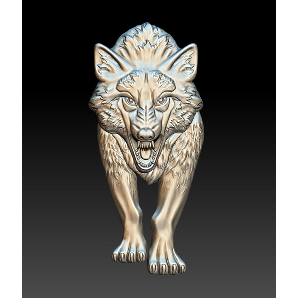 3D Model STL file Panel Wolf for CNC