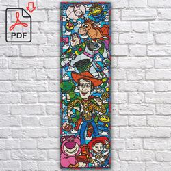 Toy Story Stained Glass Cross Stitch Pattern / Disney Cross Stitch Pattern / Disney Counted Instant Printable PDF Chart