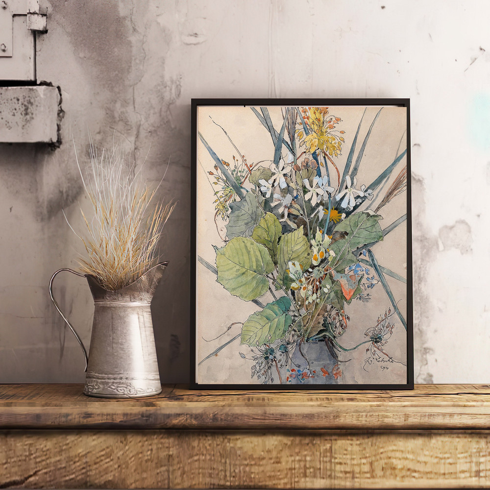 vintage watercolor flowers giclee print.jpg