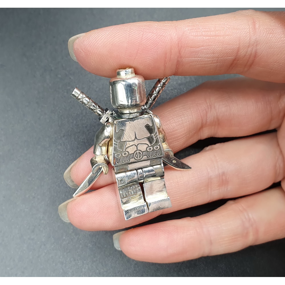 11 Lego DeadPool CUSTOM MiniFigure Solid Sterling Silver.jpg