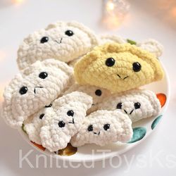 dumpling home decor, pierogi housewarming gift set of 10 pieces, food toy kitchen set for girl by KnittedToysKsu