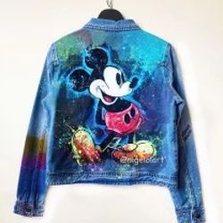 Mickey Mouse Painted Denim Jacket Handmade Custom denim Children's Kids  denim jacket Custom Disney
