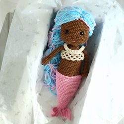 Crochet Mermaid, Crochet doll, Sirena doll, Amigurumi Mermaid Toy, Mermaid plush doll, First birthday doll.