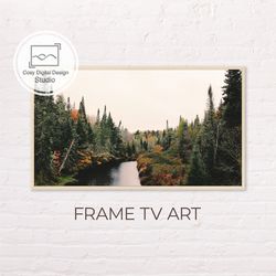 Samsung Frame TV Art | Fall Autum Forest Art For The Frame TV | Digital Art Frame TV | Fall Evergreen Trees