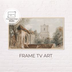 Samsung Frame TV Art | 4k Fall Vintage Autumn Landscape Art For The Frame TV  | Vintage Watercolor